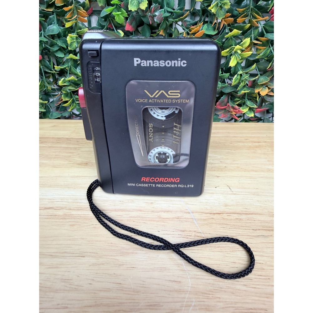 Panasonic RQ-L319 Mini Cassette Recorder Black VAS Voice Activated System TESTED